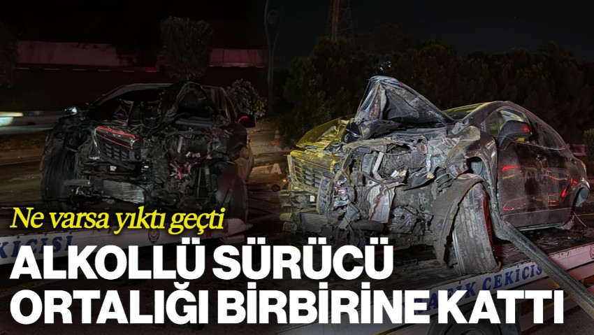 Alkollü Sürücü Ortalığı Birbirine Kattı! Ağaç, Direk, Tabela... Ne Varsa Yıktı Geçti