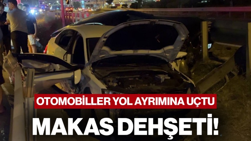 Beylikdüzü'nde Makas Dehşeti! Otomobiller Yol Ayrımına Uçtu