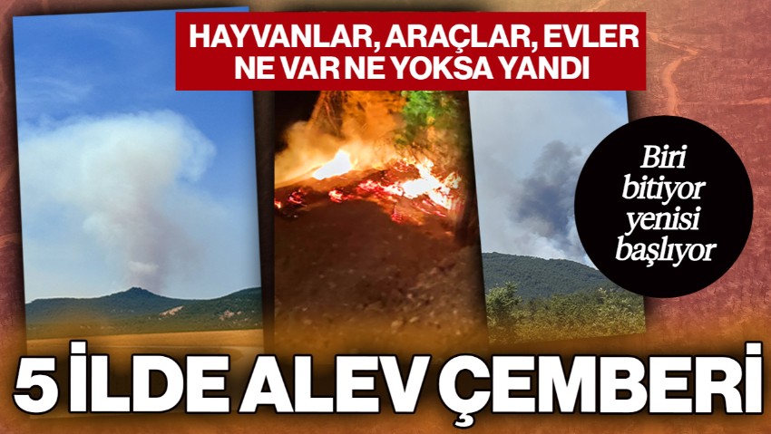 Beş İlde Alev Çemberi! Biri Bitiyor Yenisi Başlıyor... Hayvanlar, Araçlar, Evler Ne Var Ne Yoksa Yandı