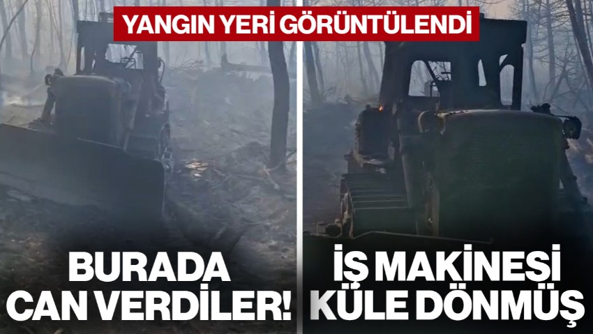 Eskişehir'deki Yangında 10 Orman İşçisi Burada Hayatını Kaybetti... İş Makinesi Küle Dönmüş!