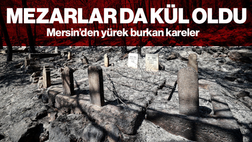 Mersin’de Yangın Sonrası Yürek Burkan Görüntü! Evler Yandı, Mezarlar Kül Oldu