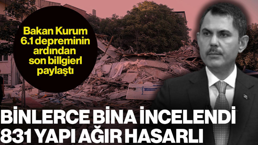 Sındırgı Depreminin Ardından Son Durumu Bakan Kurum Açıkladı: 831’i Yapı Ağır Hasarlı